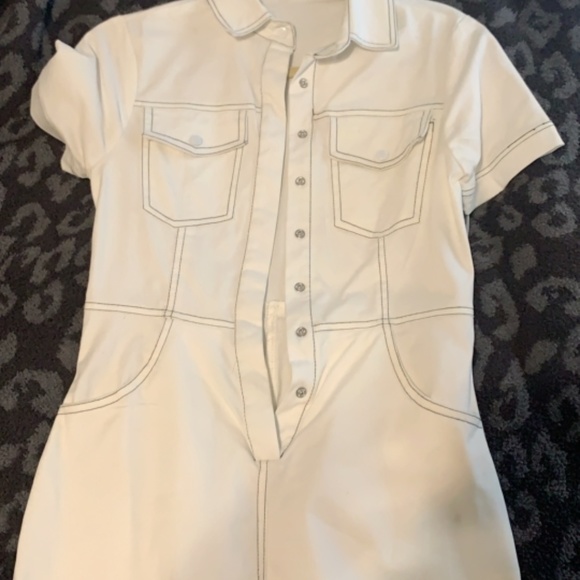 Superdown White Denim Romper - Picture 1 of 2